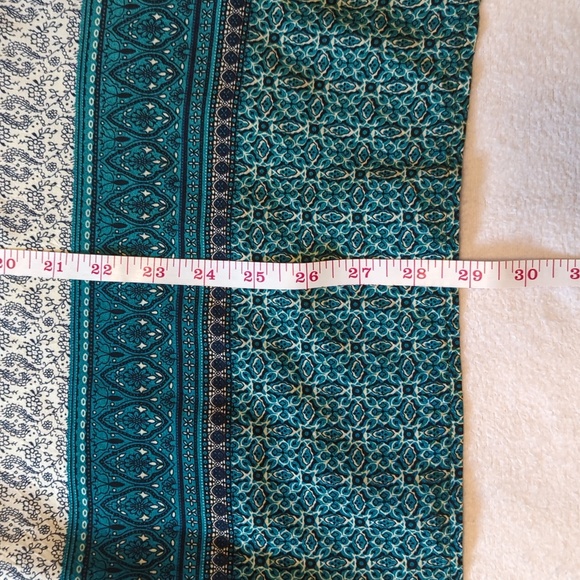 Mountain Fest Cream and Teal Green Print Swing Dress - Picture 5 of 11